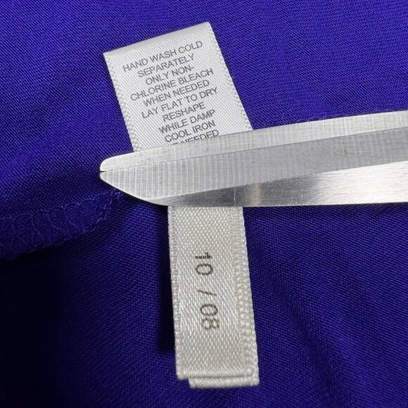 VTG Y2K Express Tank Top Sz.M Purple Lace Trim Scoop Neck - Picture 8 of 9